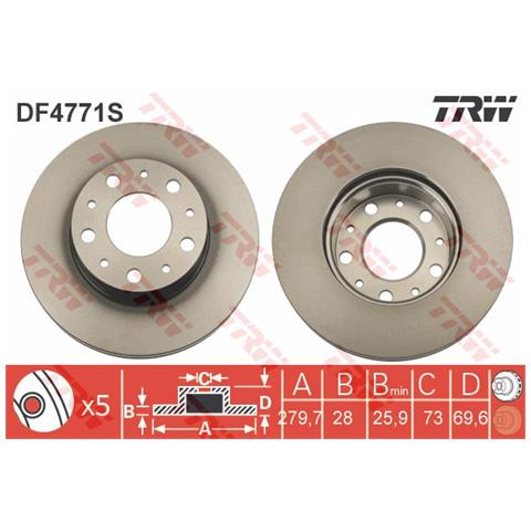Disco Freno Honda Civic Iii Hatchback (ec, Ed, Ee) Df4771s - Foto 1