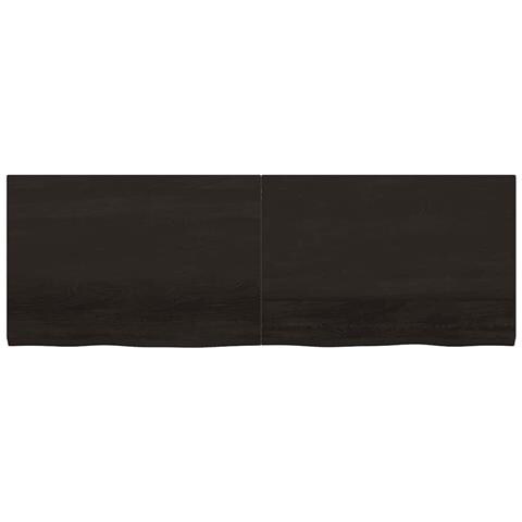 Ripiano Marrone Scuro 180x60x (2-4) cm Massello Rovere Trattato - Foto 2