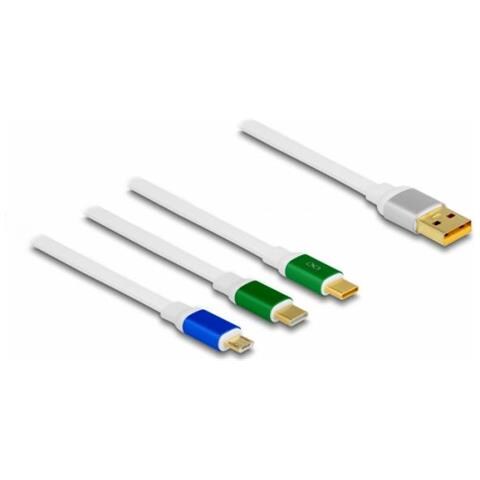 85358 Cavo Usb 1,13 M Usb 2.0 Usb A Usb C /micro-usb B Bianco - Foto 3