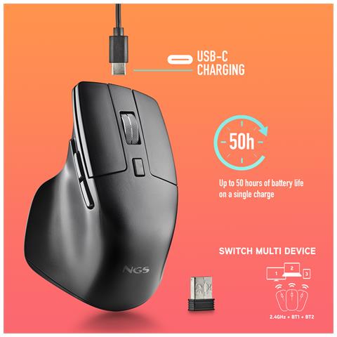 Hit-RB mouse Mano destra RF Wireless Ottico 1600 DPI - Foto 2