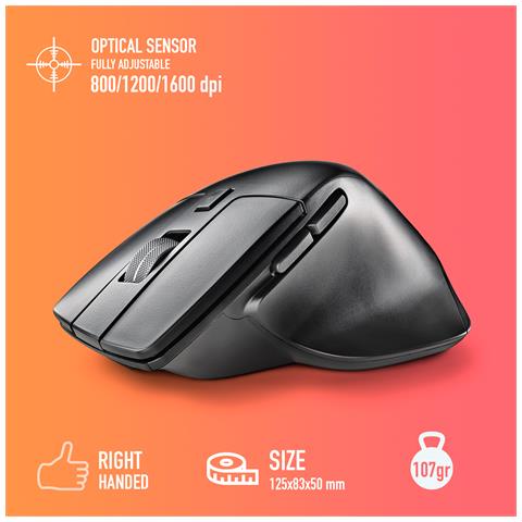 Hit-RB mouse Mano destra RF Wireless Ottico 1600 DPI - Foto 5