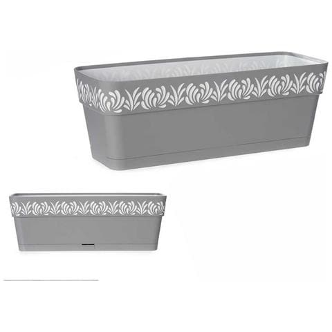 Fioriera Auto-irrigante Gaia Grigio Plastica (19 X 17 X 49,5 Cm) - Foto 2