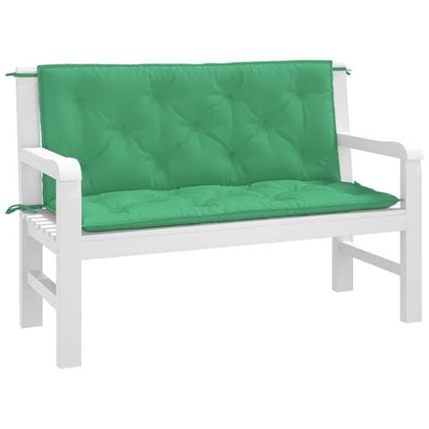 Cuscini Panca Da Giardino 2pz Verdi 120x50x7 Cm Tessuto Oxford - Foto 3