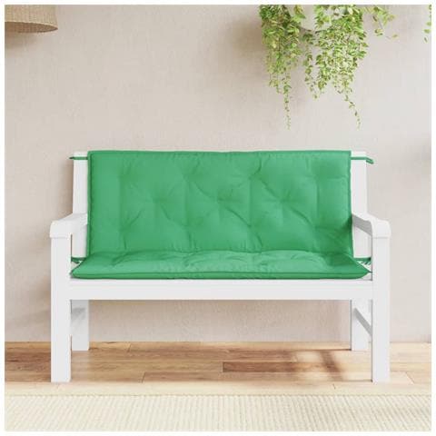 Cuscini Panca Da Giardino 2pz Verdi 120x50x7 Cm Tessuto Oxford - Foto 1