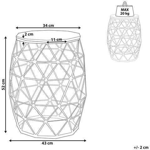 Tavolino Effetto Marmo E Oro 34 Cm Halsey - Foto 6