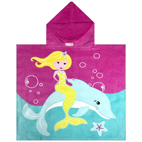 Poncho Mare Per Bambini Per Spiaggia In Morbida Spugna Disegno Delfino - Foto 1