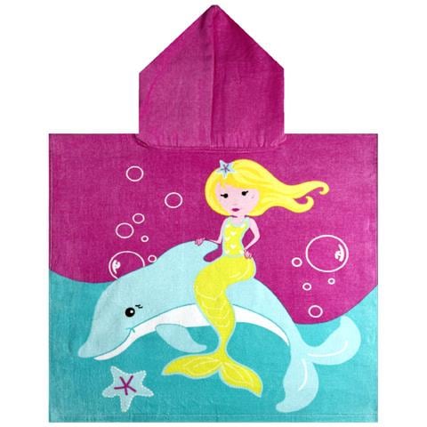 Poncho Mare Per Bambini Per Spiaggia In Morbida Spugna Disegno Delfino - Foto 5