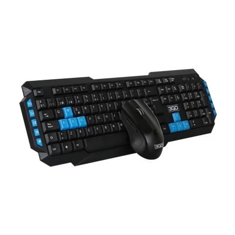 COMBODRILEW2 tastiera Mouse incluso RF Wireless QWERTY Spagnolo Nero, Blu - Foto 3