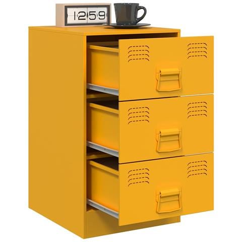 Comodino Giallo Senape 34,5x39x62 cm in Acciaio - Foto 2