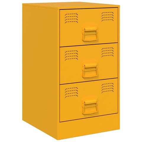 Comodino Giallo Senape 34,5x39x62 cm in Acciaio - Foto 1