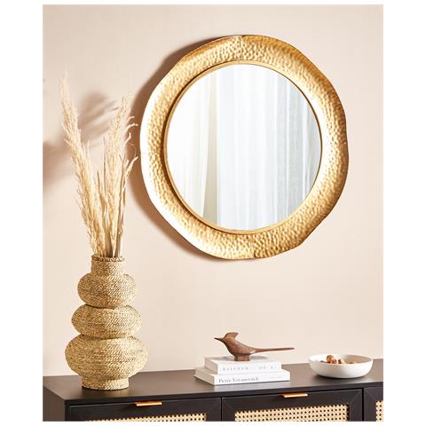 Specchio Mercy 78 Cm 78 Cm Metallo Oro - Foto 1