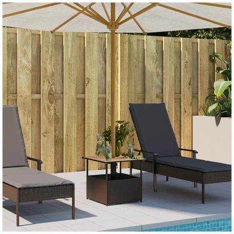 Tavolo Giardino Foro Ombrellone Marrone 55x55x46,5cm Polyrattan - Foto 3