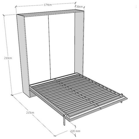 Letto Matrimoniale Kentaro Verticale A Scomparsa Noce - Foto 2