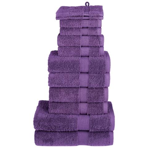 Set Asciugamani Solund 12 Pz Viola 600 Gsm - Foto 1