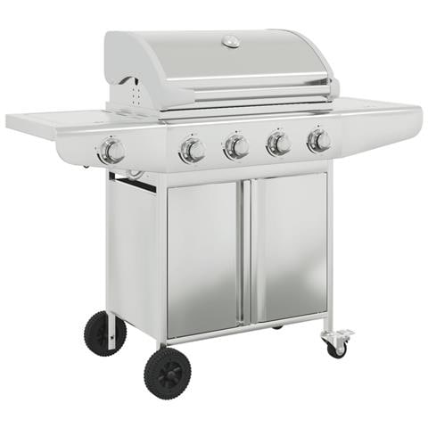 Griglia Barbecue A Gas Con 5 Bruciatori Argento In Acciaio - Foto 1