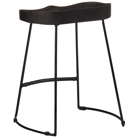 Sgabelli da Bar 2 pz Neri 46x38x52 cm Legno Massello di Mango - Foto 9