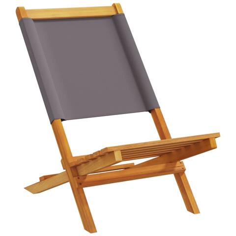 Sedie Giardino Pieghevoli 4pz Antracite Tessuto Legno Massello - Foto 3