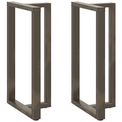 Gambe Tavolo Bar A T 2 Pz Naturale 60x35x(111-112) Cm Acciaio - Foto 1