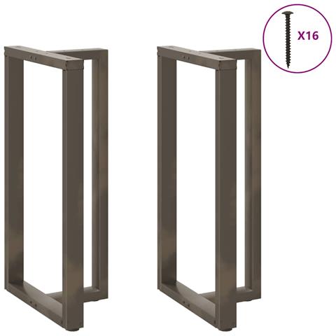 Gambe Tavolo Bar A T 2 Pz Naturale 60x35x(111-112) Cm Acciaio - Foto 3