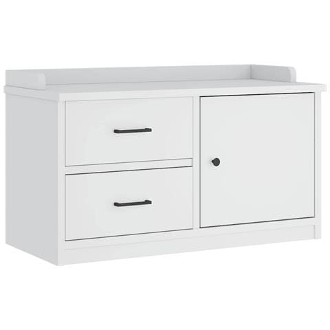 Panca Da Corridoio Sandnes Bianca 87x40x50 Cm In Legno Di Pino - Foto 2