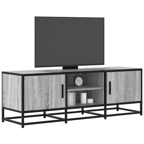 Mobile Tv Grigio Sonoma 120x35x41cm Legno Multistrato E Metallo - Foto 1