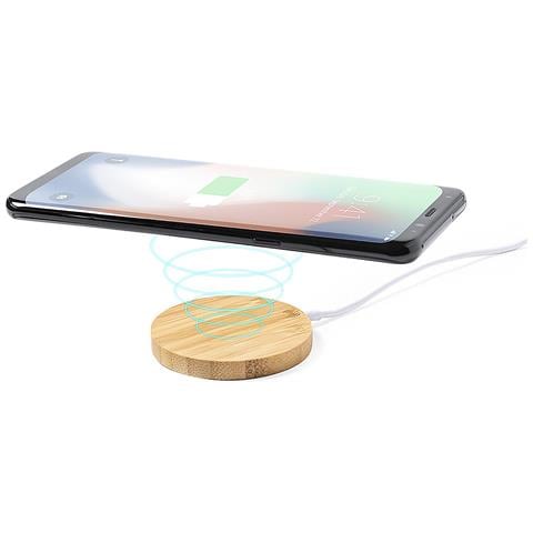 Supporto Caricabatterie Wireless Nature Bamboo 10w. Magnetico 7,7x12x7,9 Cm. Colore Bianco - Foto 6