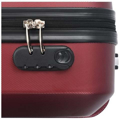 Set Trolley A Custodia Rigida 3 Pz Rosso Vino In Abs - Foto 8