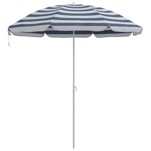 Paravento da Spiaggia  con Palazzo in Metallo Blu e Bianco 161x193 cm in Poliestere - Foto 1