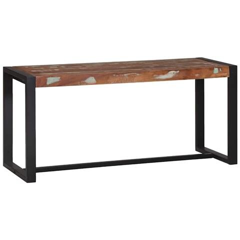 panchina Multicolore 100x35x45 cm Legno Massello di Recupero - Foto 1