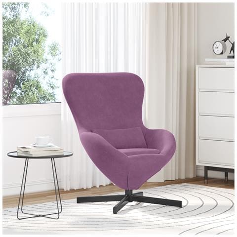 Sedia a Uova in Velluto Viola di - Foto 2