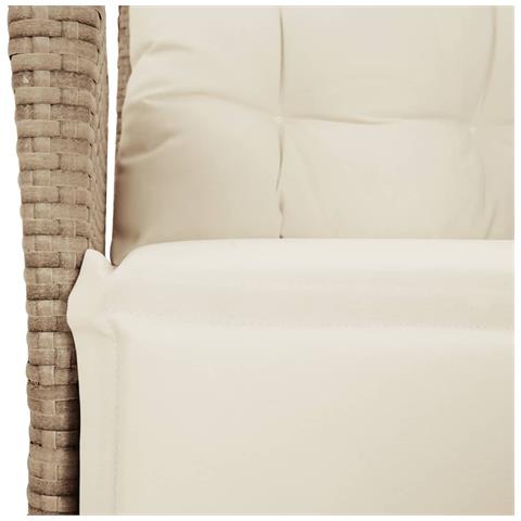 Sedia Reclinabile da Giardino con Poggiapiedi Beige Polyrattan - Foto 9
