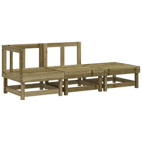 Set Salotto da Giardino 3 pz in Legno Impregnato di Pino - Foto 1