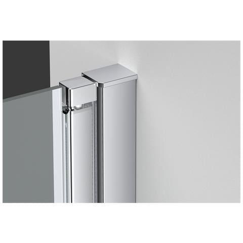 Box Doccia Angolare 70x70 Cm Apertura Due Porte Soffietto H200 Cm Cristalli Trasparente 6mm Profilo Cromato Elio - Foto 2