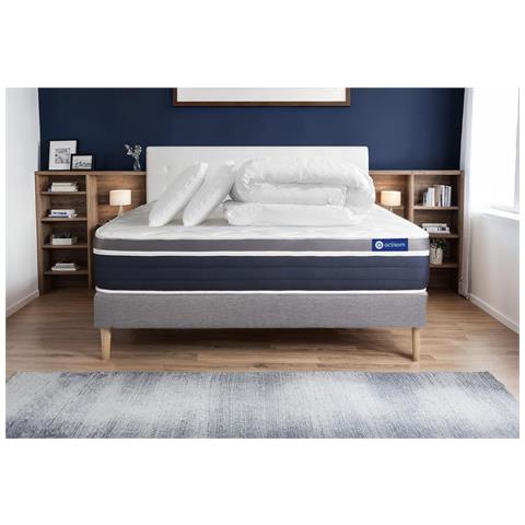 Pacchetto Letto Completo - Materasso 200x200cm + Box Spring Con Doghe (kit) + 2 Cuscini + Piumino - Actiflex Confort - Foto 1