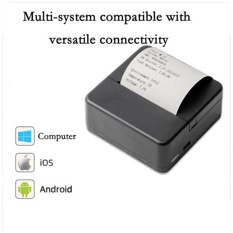 Mini Stampante Termica Usb+bluetooth 58mm - Stampa Portatile Di Ricevute Per Android, Ios E Windows Black - Foto 2