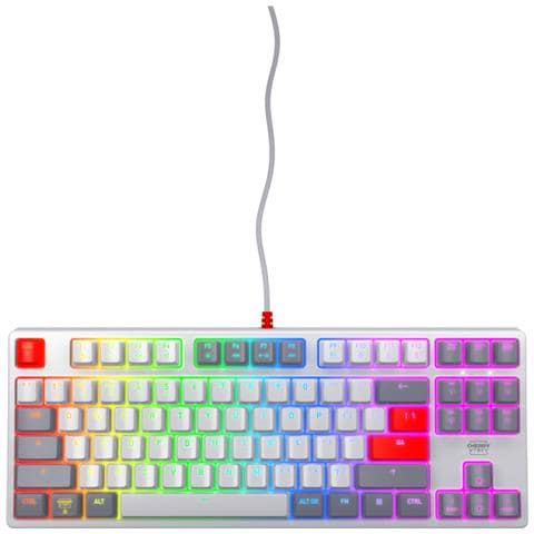 Tastiera USB CXK4V2RGBTKLRETRORUS per Gaming (Layout Inglese US) Colore Grigio - Foto 1