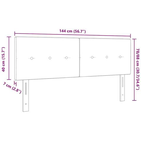 Testiera LED con luci a strisce a LED Nero 144 cm Tessuto - Foto 9