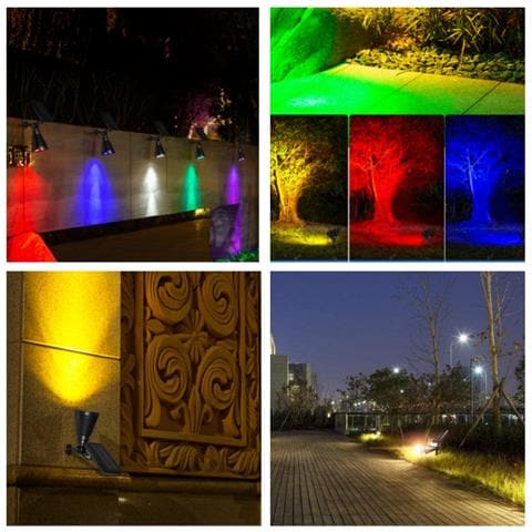 Faretto Solare Led 1w - Illuminazione Impermeabile Per Giardino Esterno Red - Foto 2