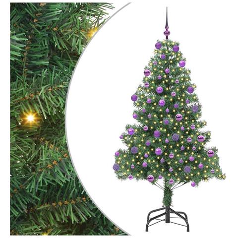 Albero di Natale con 300 LED con supporto Verde 180 cm PVC - Foto 1