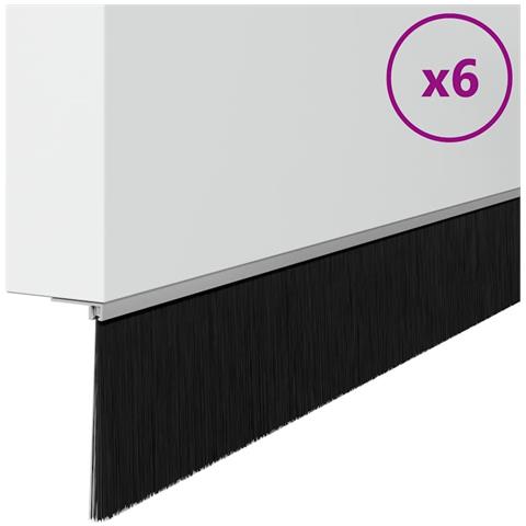 Spazzole per porte autoadesive 6 pcs Argento 100 cm - Foto 1