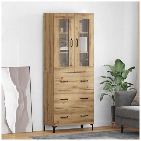 Credenza con cassetto Rovere artigianale 69,5 x 34 x 180 cm - Foto 2