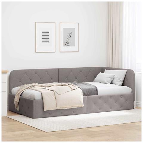 Cornice del letto ad angolo Talpa 90 x 190 cm Tessuto - Foto 2