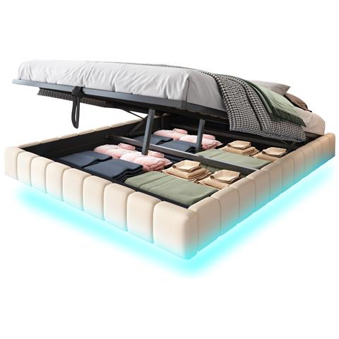 Letto Con Led A Cambio Colore E Stoccaggio Idraulico - Foto 1