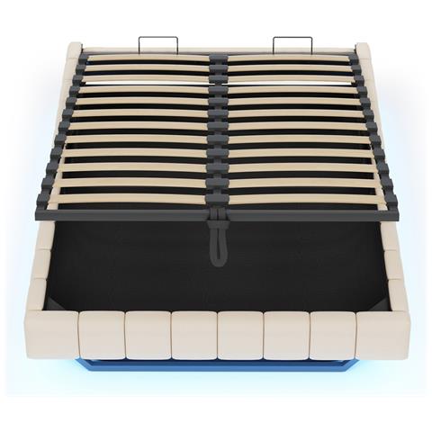 Letto Con Led A Cambio Colore E Stoccaggio Idraulico - Foto 3