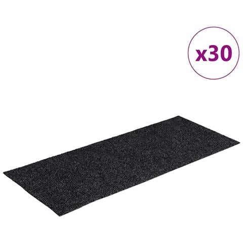 Tappetini per scale autoadesivi 30 pz 60x25 cm grigio rettangolari - Foto 1