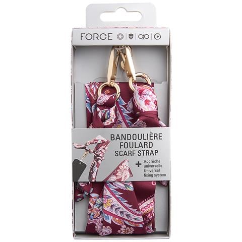Tracolla Foulard Removibile Per Smartphone Universale Motivo Bandana, Bordeaux - Foto 2
