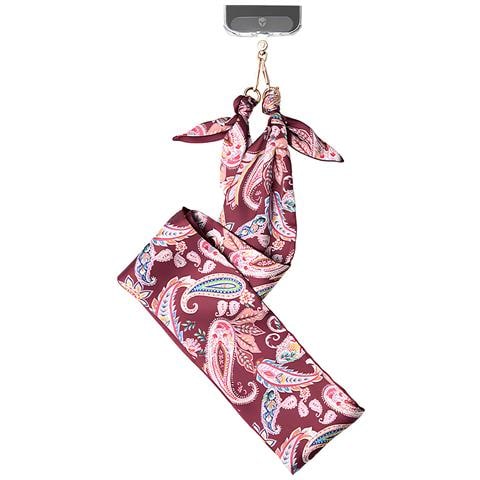 Tracolla Foulard Removibile Per Smartphone Universale Motivo Bandana, Bordeaux - Foto 5