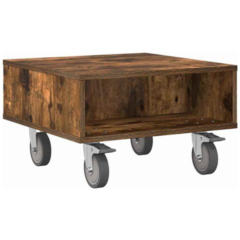 Tavolino con Ruote Rovere fumé 50,5 x 50 x 30 cm - Foto 1