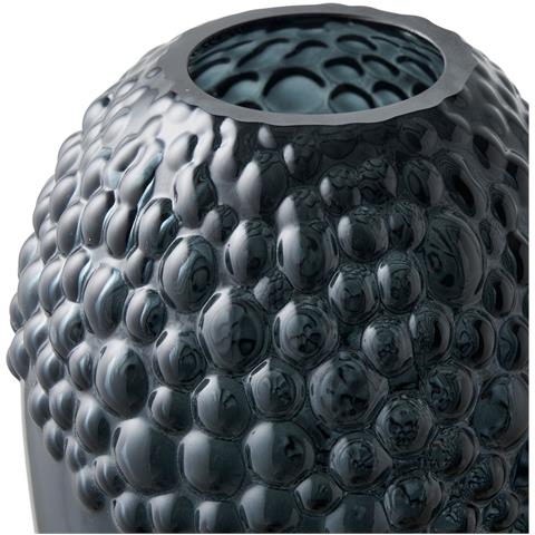 Vaso In Vetro Grigio Scuro Con Texture A Bolle Ø14×25 Cm - Foto 2