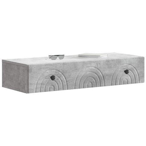 Tavolino da Parete Laterale Grigio Cemento 87,5 x 34,5 x 17 cm - Foto 2